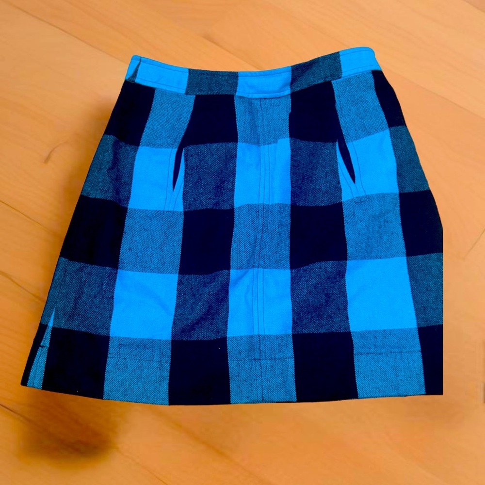 Plaid Blue & Black Banana Republic Skirt